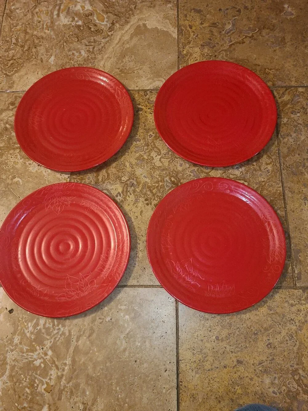 Melamine Plates Set Of 4 Red Dinner Plates 11